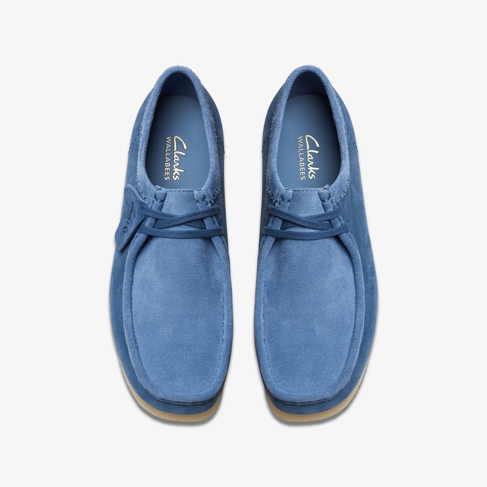 Blue Suede Clarks Wallabee EVO Men Moccasins | 2095BPNMJ