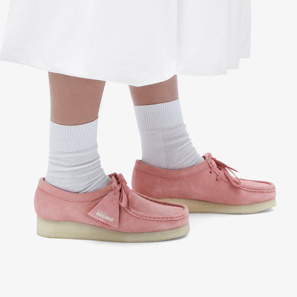 Blush Pink Suede Clarks Wallabee Women Loafers | 5894RWETZ