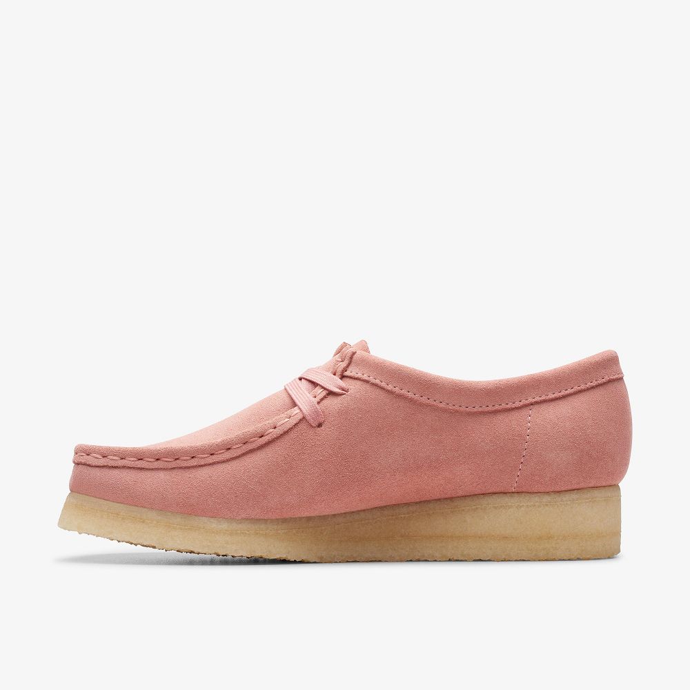 Blush Pink Suede Clarks Wallabee Women Loafers | 5894RWETZ