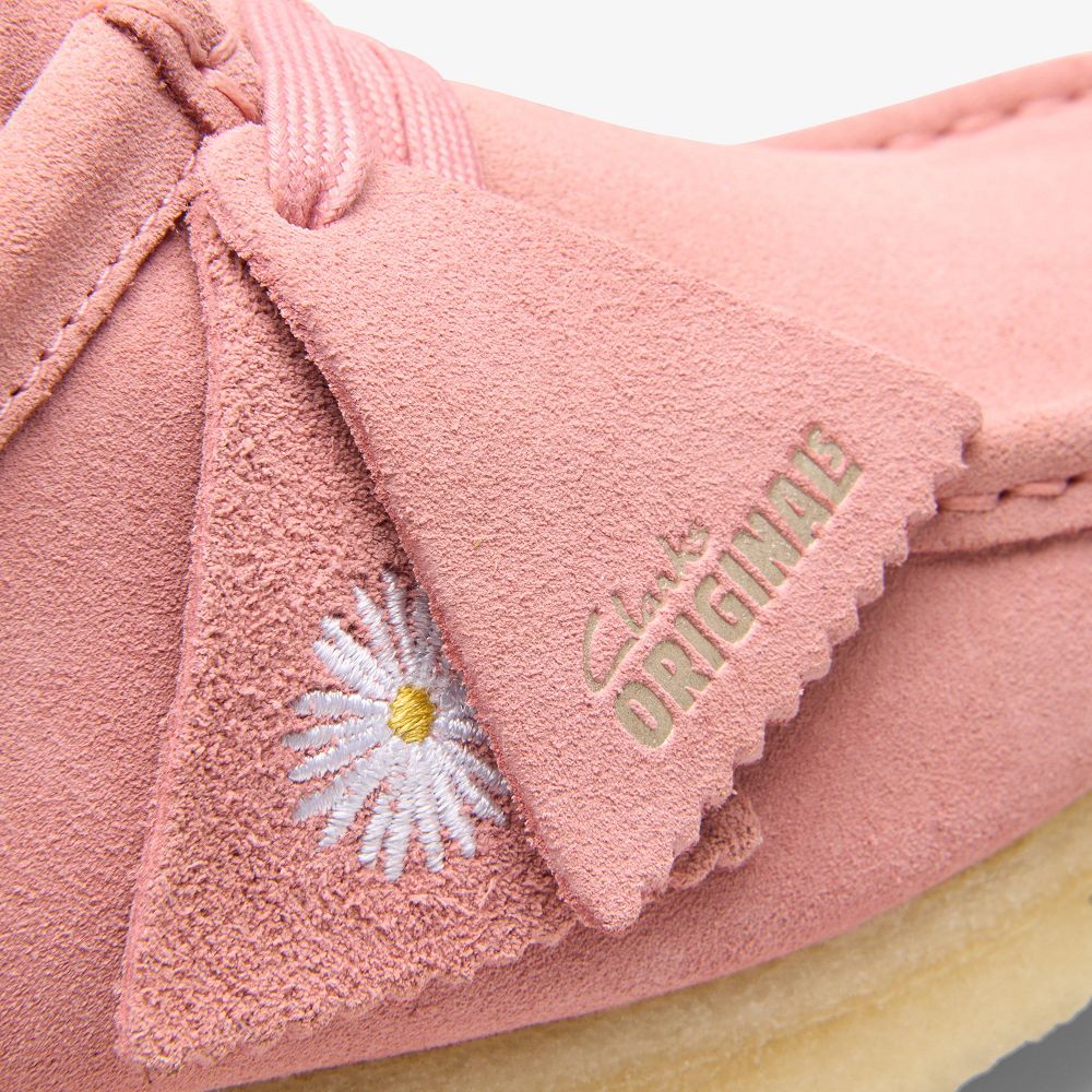 Blush Pink Suede Clarks Wallabee Women Loafers | 5894RWETZ