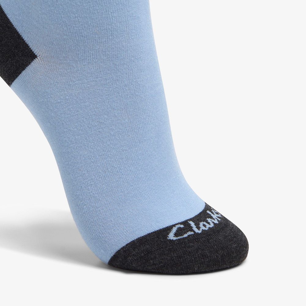 Bright Blue Clarks Ringer Crew Bamboo Women Socks | 1348EVRNM