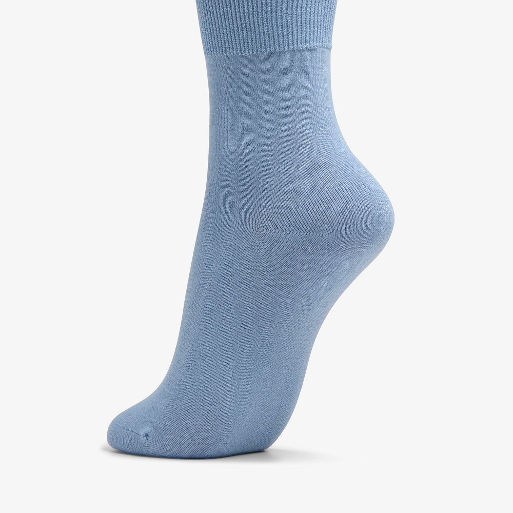 Bright Blue Clarks Solid Dress Crew Women Socks | 1623KCILQ