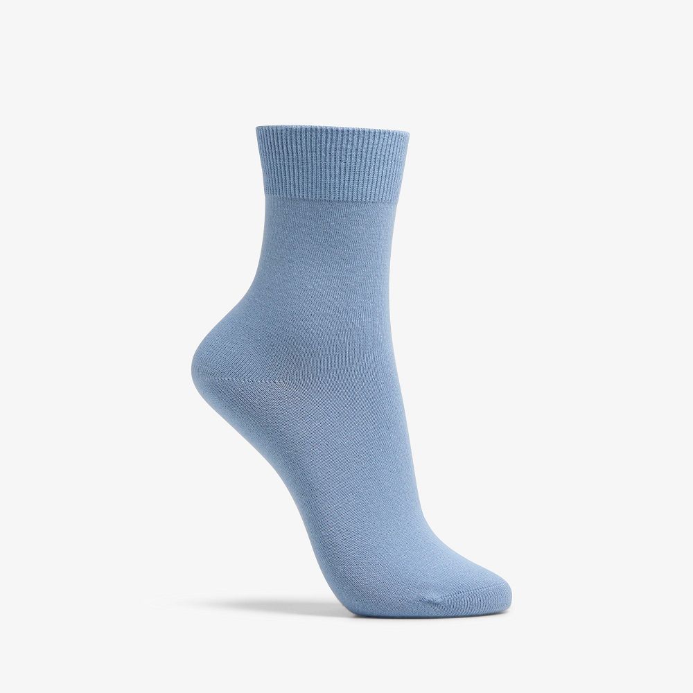 Bright Blue Clarks Solid Dress Crew Women Socks | 1623KCILQ