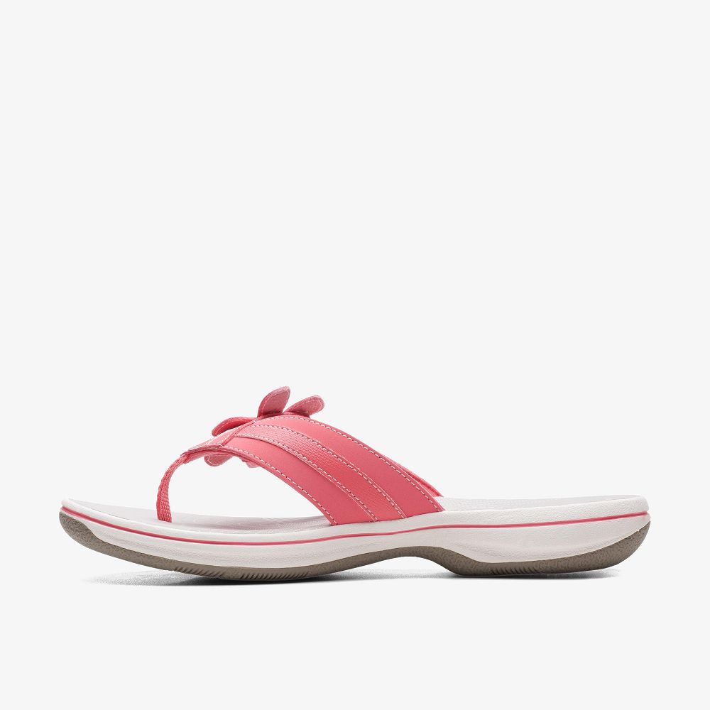 Bright Coral Clarks Brinkley Flora Women Sandals | 1374TMXQH