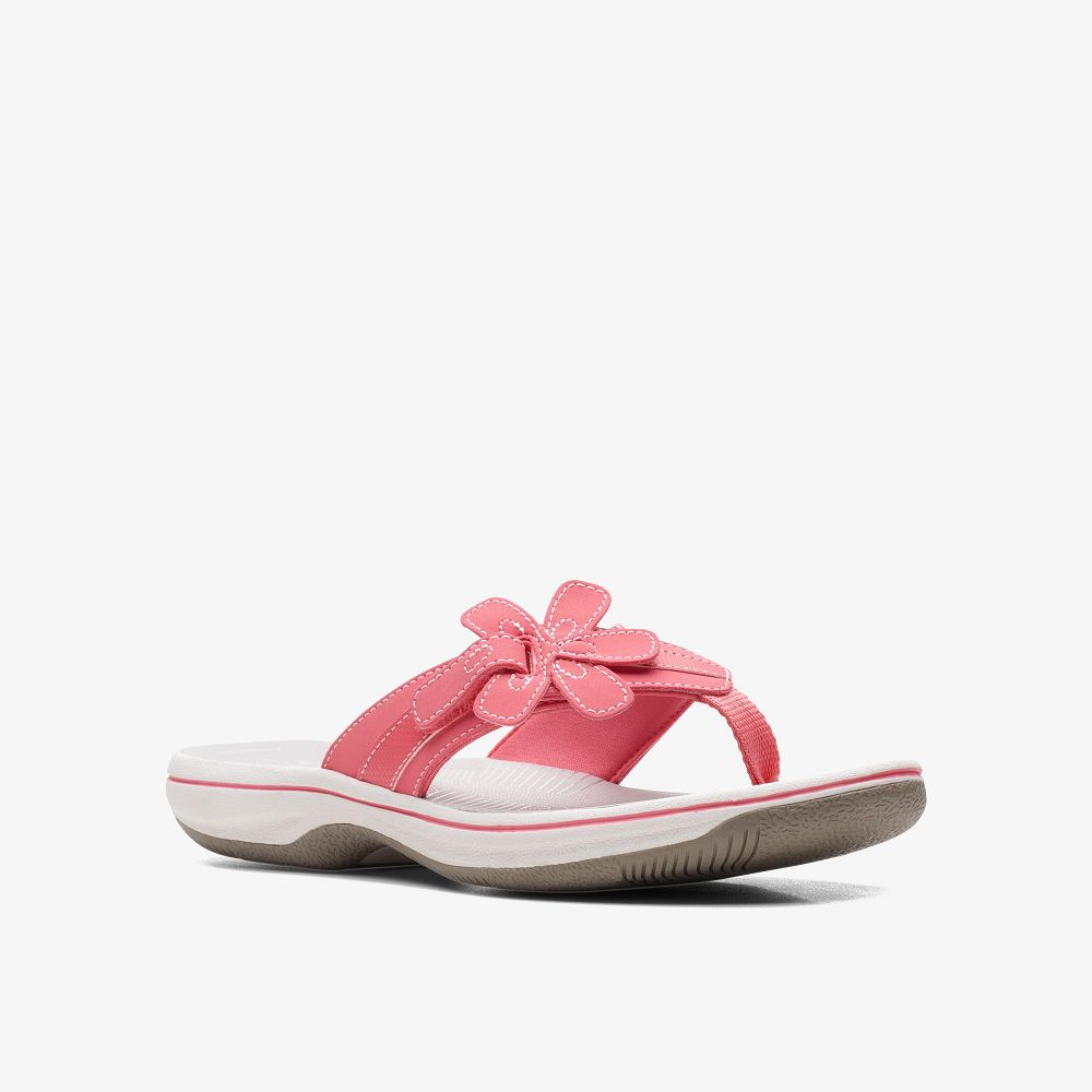 Bright Coral Clarks Brinkley Flora Women Sandals | 1374TMXQH