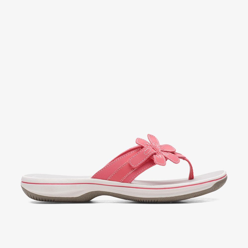 Bright Coral Clarks Brinkley Flora Women Sandals | 1374TMXQH