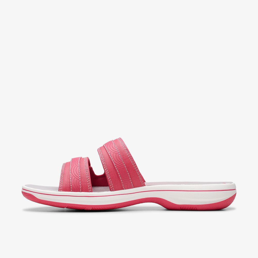 Bright Pink Combination Clarks Breeze Piper Women Sandals | 7453ITCND