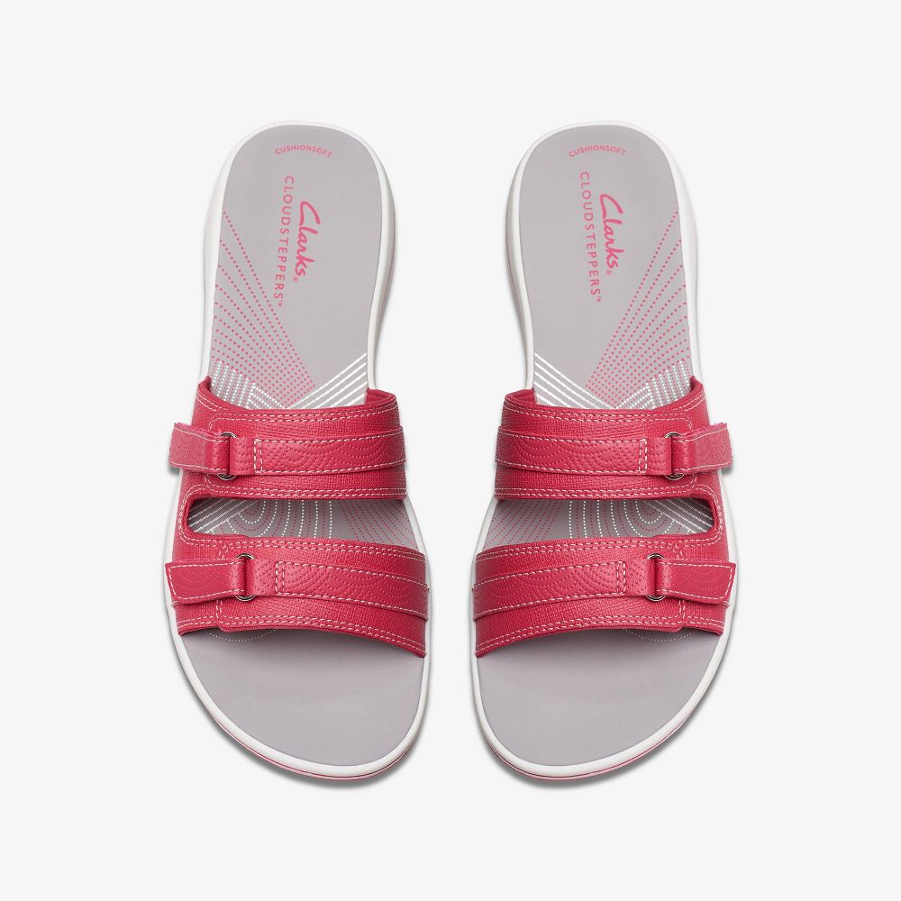 Bright Pink Combination Clarks Breeze Piper Women Sandals | 7453ITCND