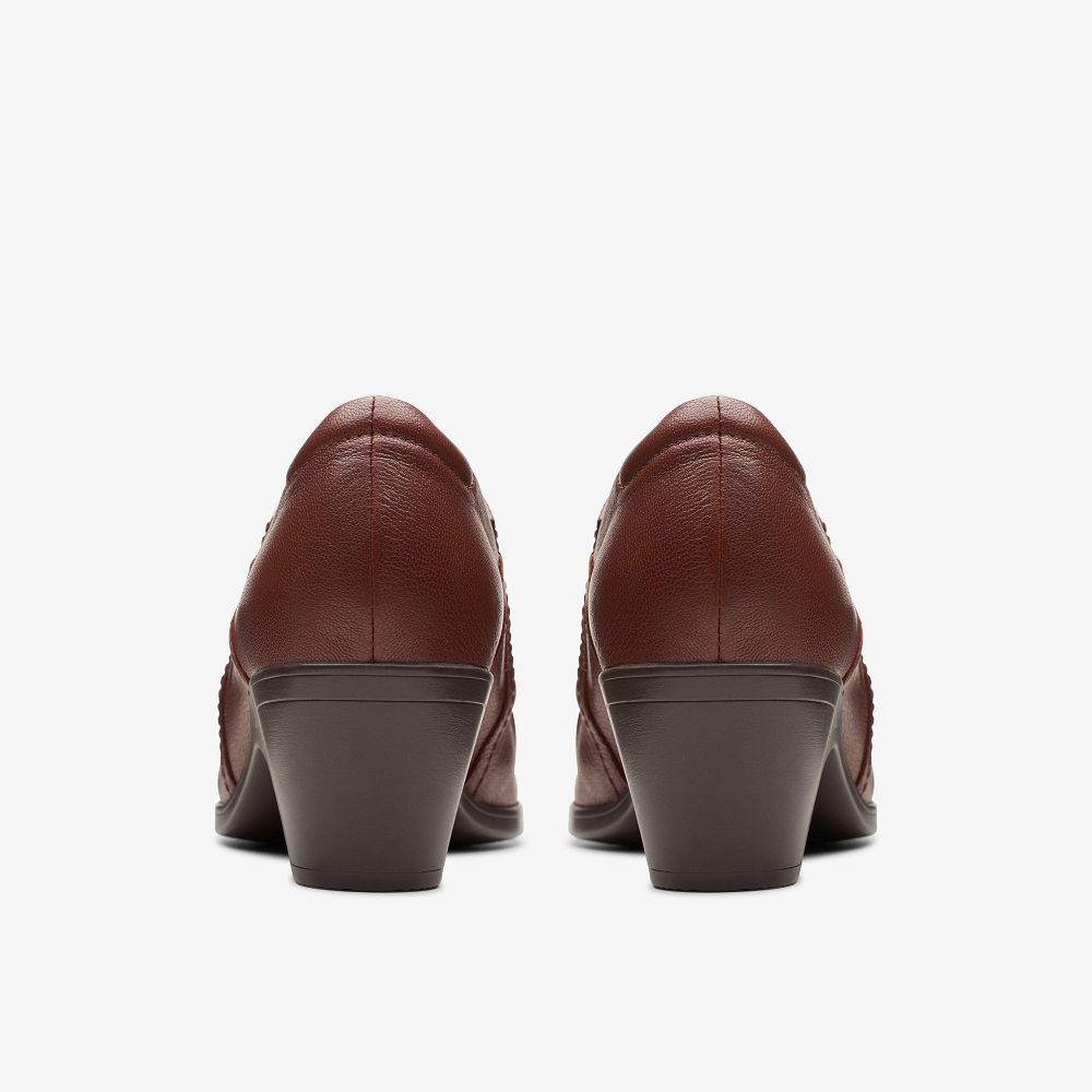 British Tan Leather Clarks Emily 2 Cove Women Slip-Ons | 3047FISUN