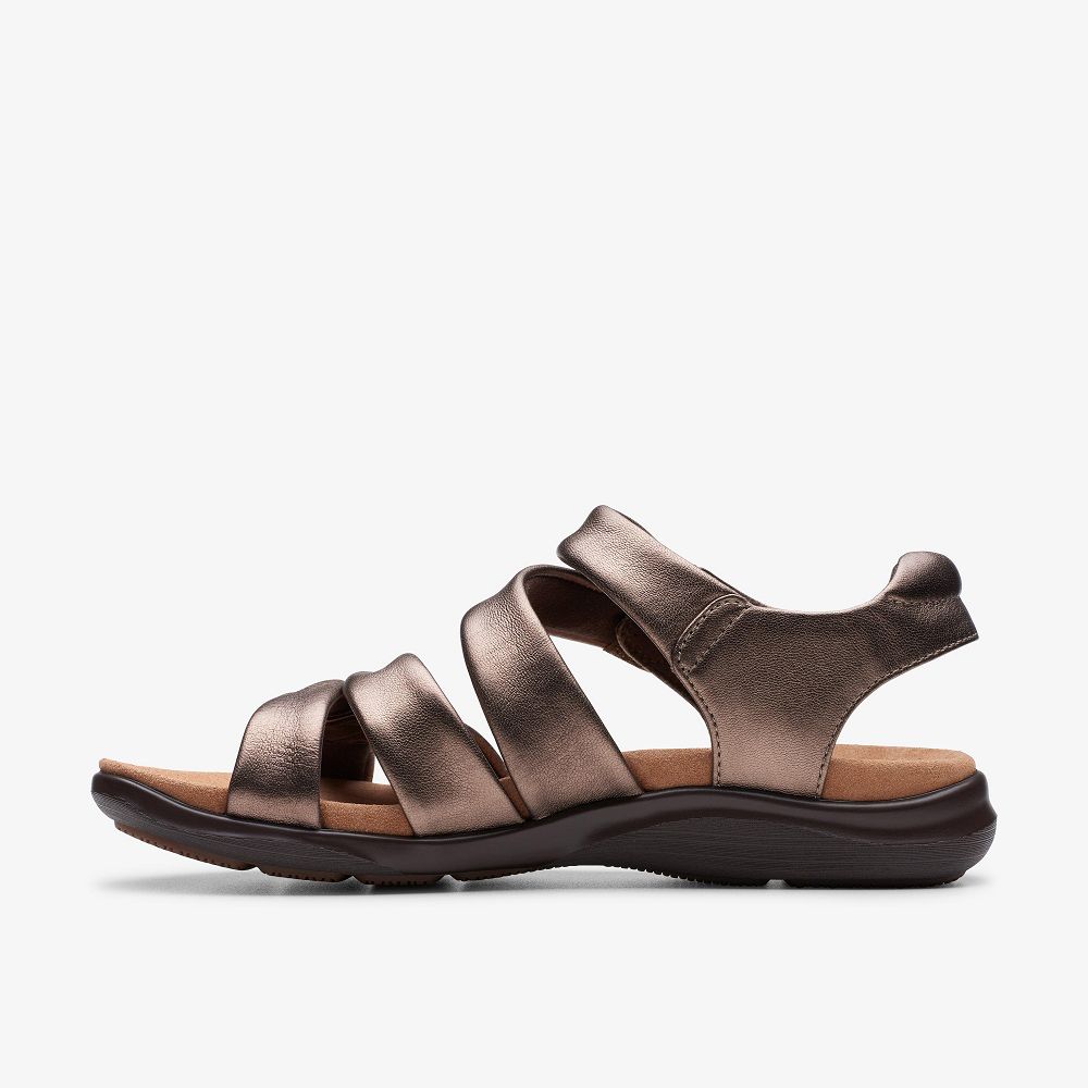 Bronze Leather Clarks Kitly Ave Women Sandals | 2437WYAZR