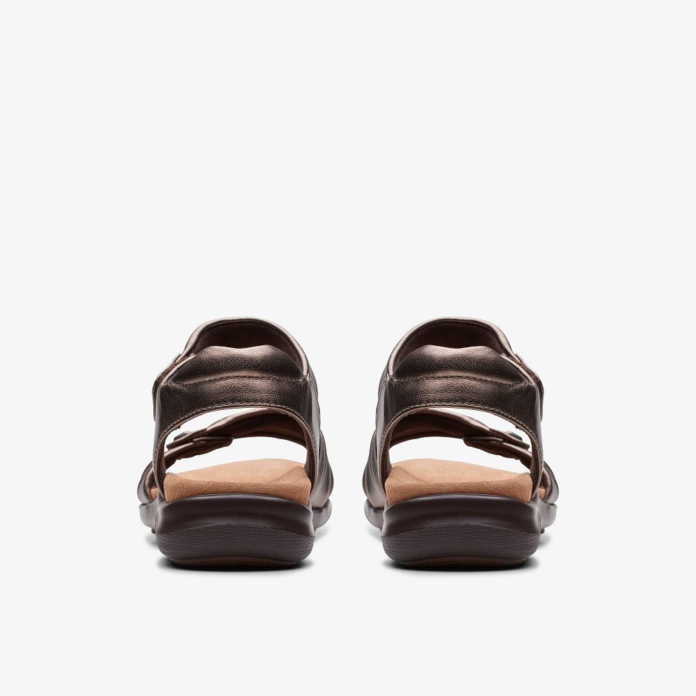 Bronze Leather Clarks Kitly Ave Women Sandals | 2437WYAZR