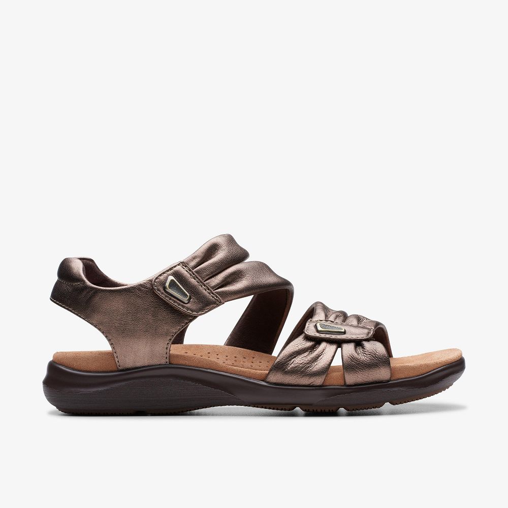 Bronze Leather Clarks Kitly Ave Women Sandals | 2437WYAZR