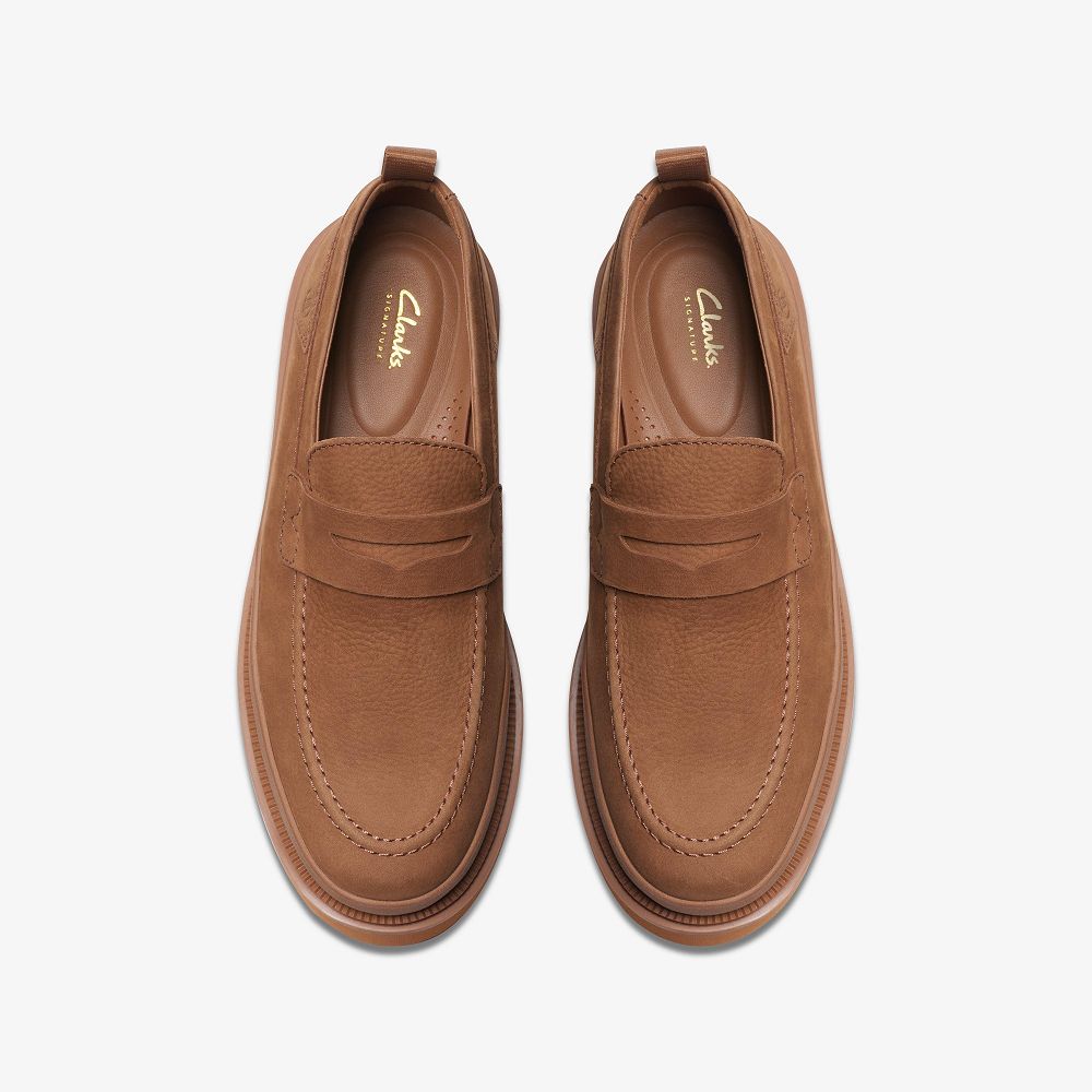 Brown Clarks Badell Step Men Loafers | 1260EMROF