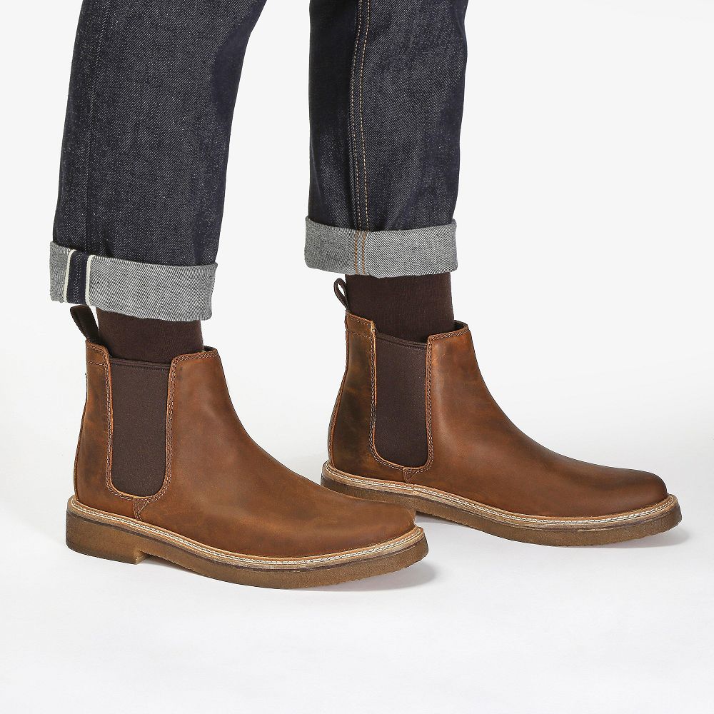 Brown Clarks Clarkdale Easy Men Boots | 5740OWLYJ