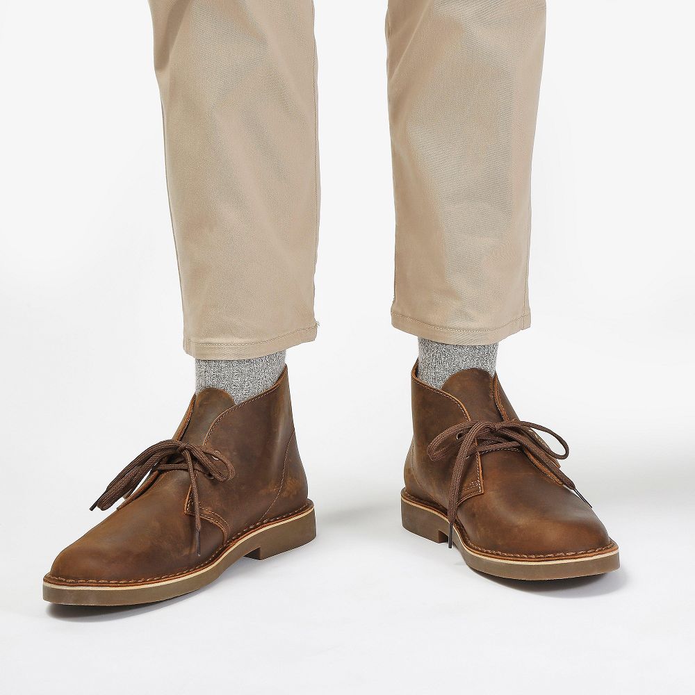 Brown Clarks Desert Evo Men Boots | 3518UHKIJ