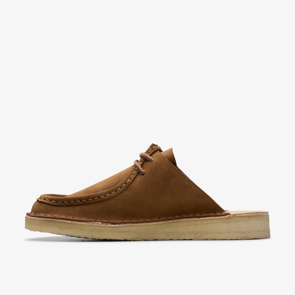 Brown Clarks Desert Nomad Men Mules | 3852VCTXZ