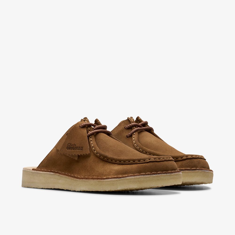 Brown Clarks Desert Nomad Men Mules | 3852VCTXZ