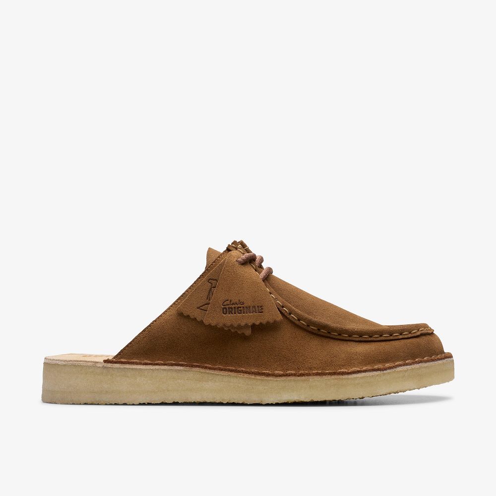 Brown Clarks Desert Nomad Men Mules | 3852VCTXZ