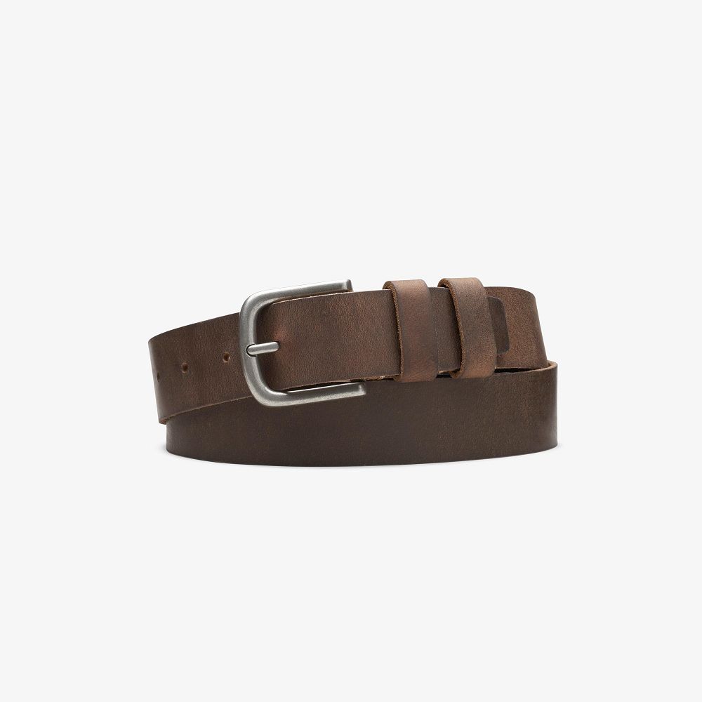 Brown Clarks Distressed Men Belt | 8015ZGJWS