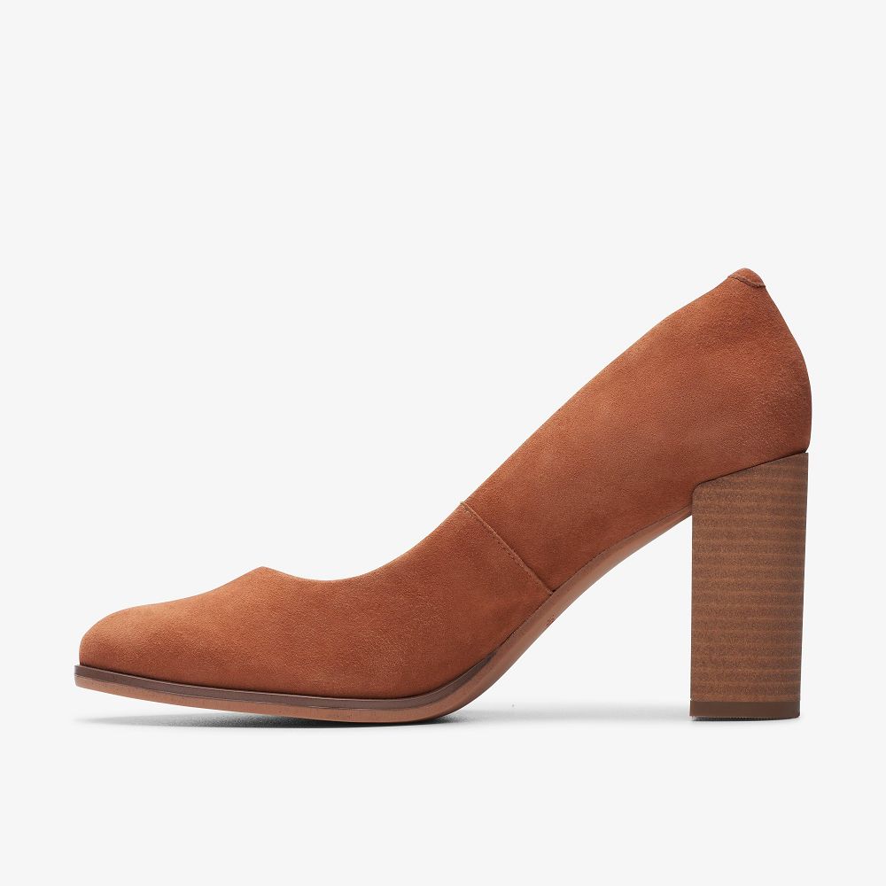 Brown Clarks Freva 85 Court Women Pumps | 4205YFXTB