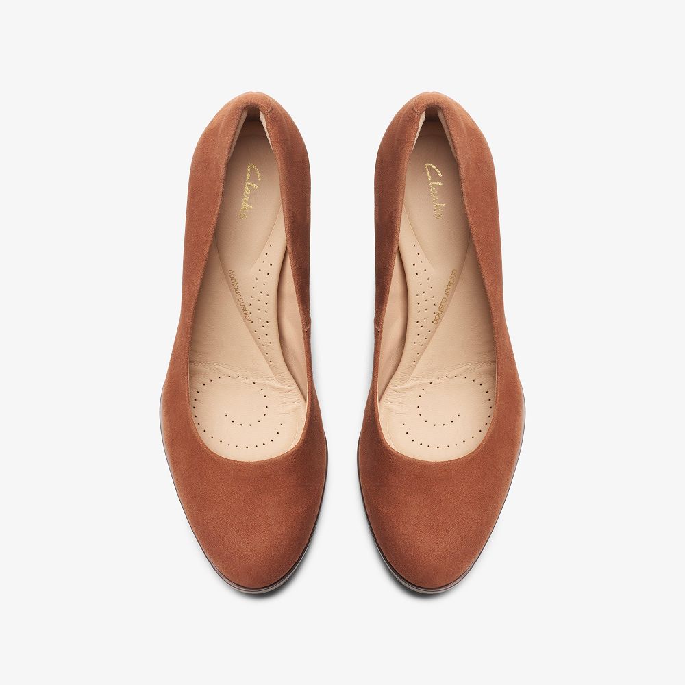 Brown Clarks Freva 85 Court Women Pumps | 4205YFXTB