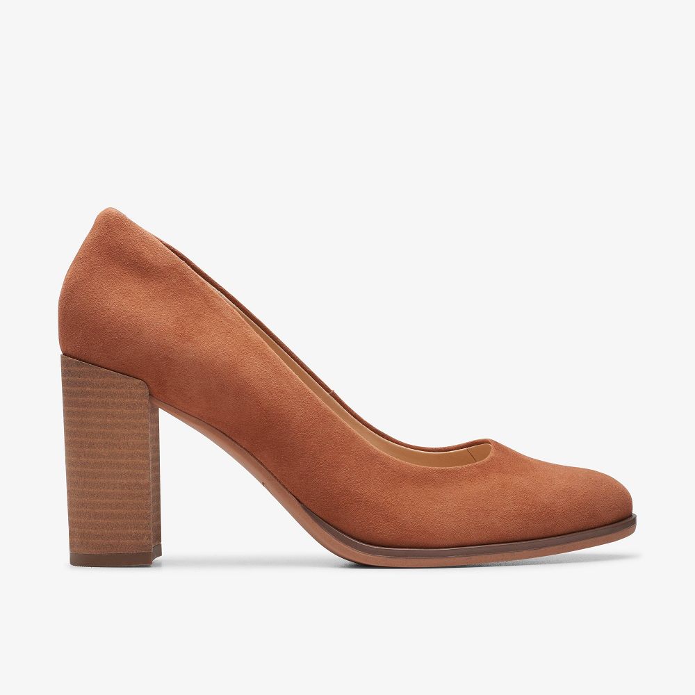 Brown Clarks Freva 85 Court Women Pumps | 4205YFXTB