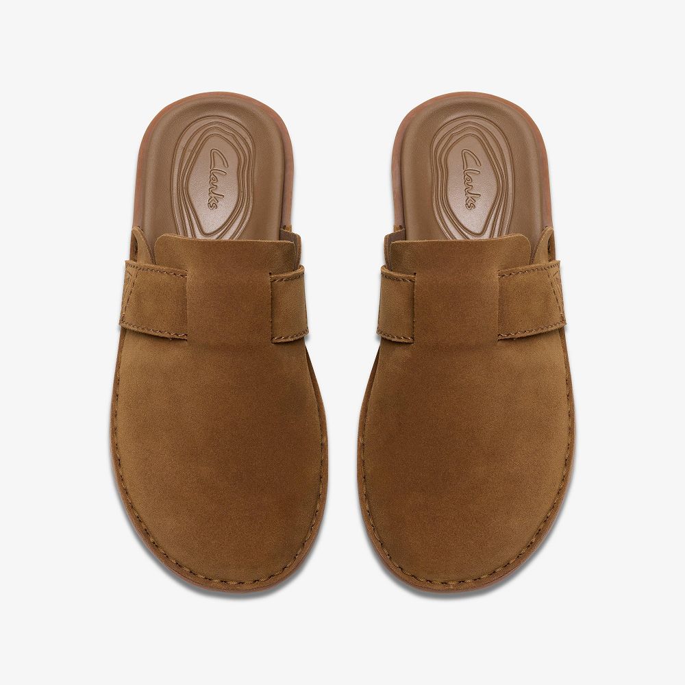 Brown Clarks Litton Men Sandals | 8537MPAVH