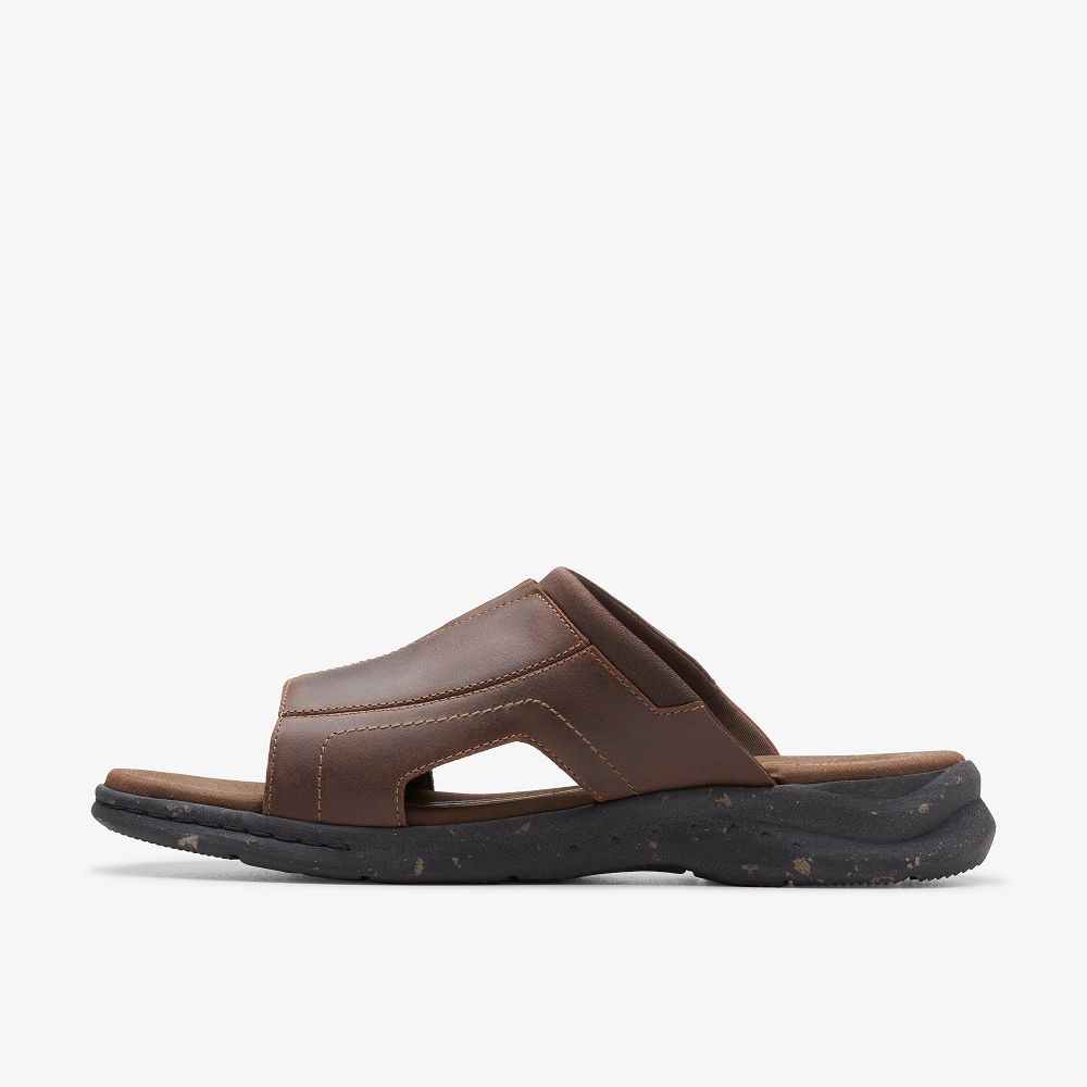 Brown Clarks Walkford Band Men Sandals | 2860VUSEK