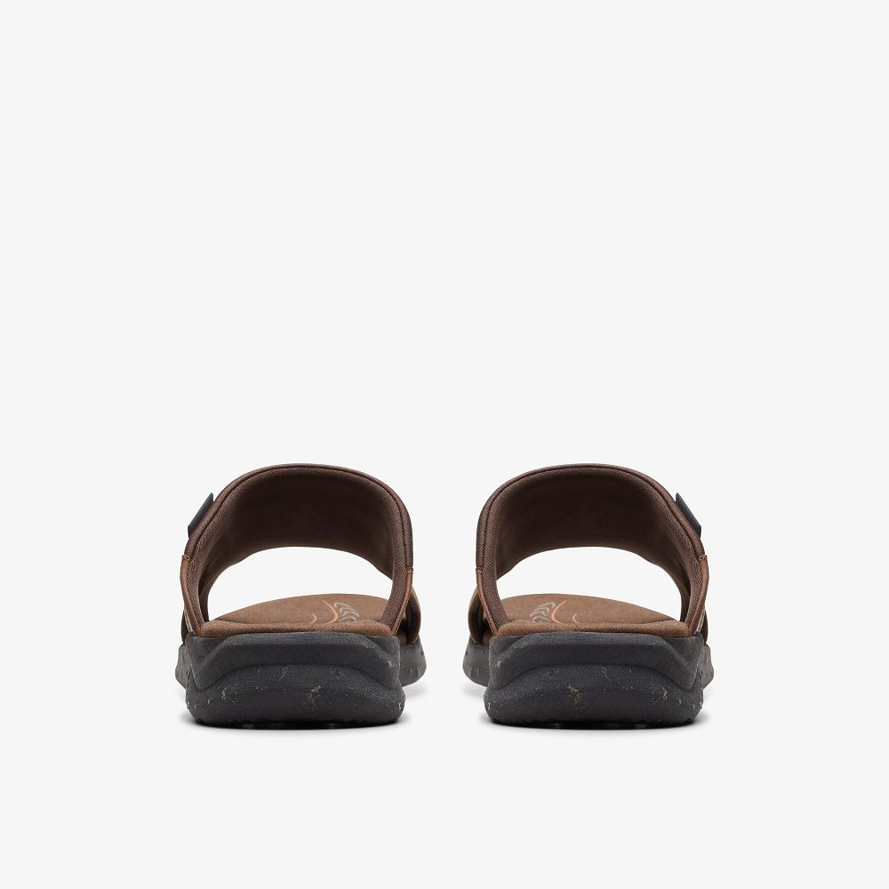 Brown Clarks Walkford Band Men Sandals | 2860VUSEK