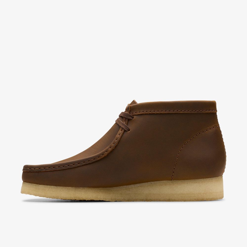 Brown Clarks Wallabee Men Boots | 7306ZWKCO