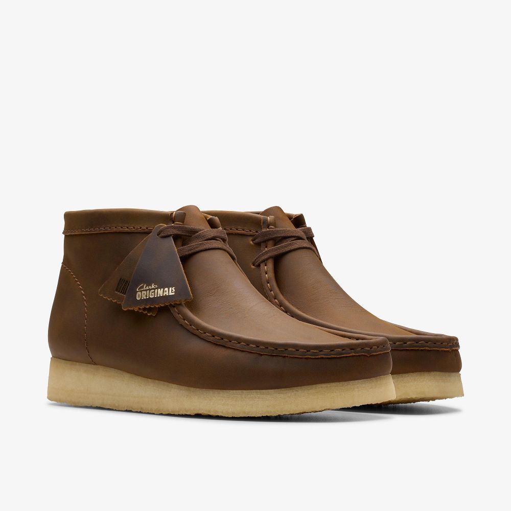 Brown Clarks Wallabee Men Boots | 7306ZWKCO