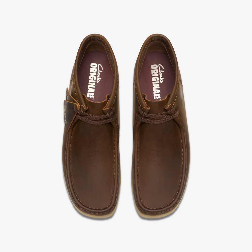 Brown Clarks Wallabee Men Boots | 7306ZWKCO