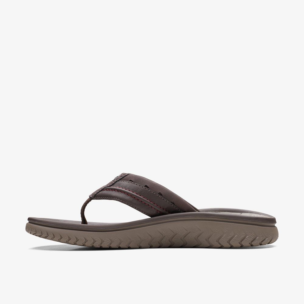 Brown Clarks Wesley Post Men Sandals | 7549VIKCW