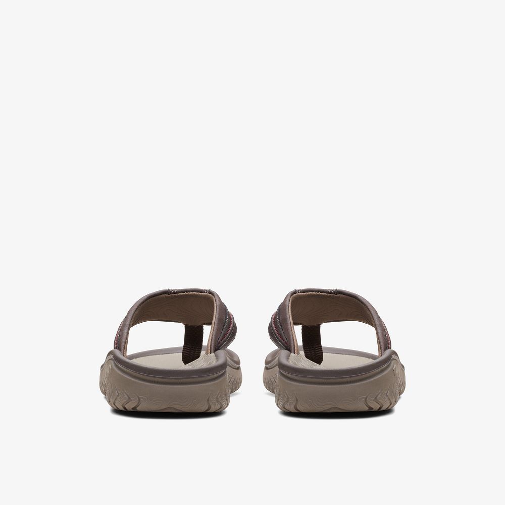 Brown Clarks Wesley Post Men Sandals | 7549VIKCW