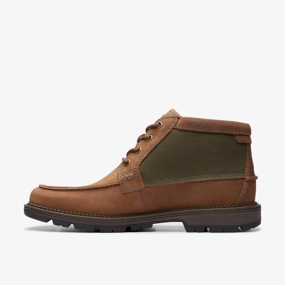 Brown Combination Clarks Maplewalk Moc Men Boots | 5103MIFQS