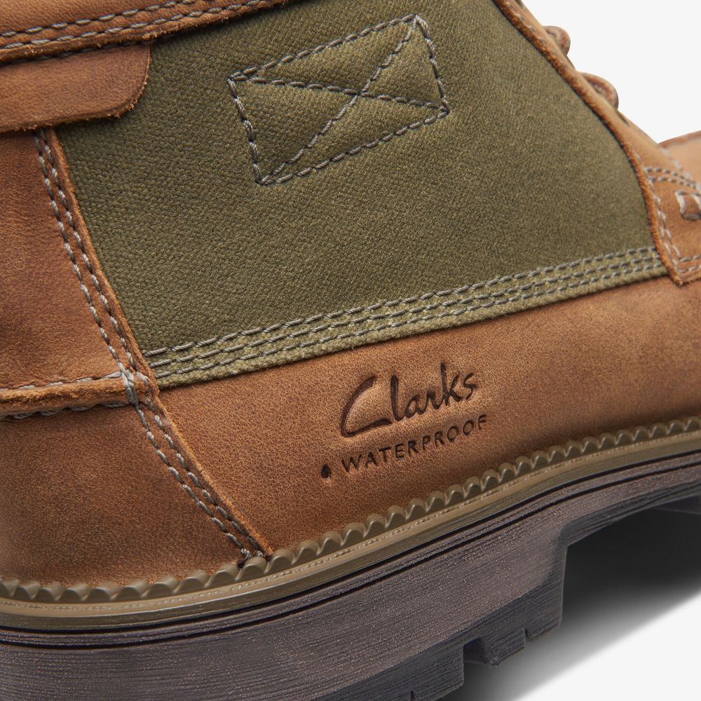 Brown Combination Clarks Maplewalk Moc Men Boots | 5103MIFQS