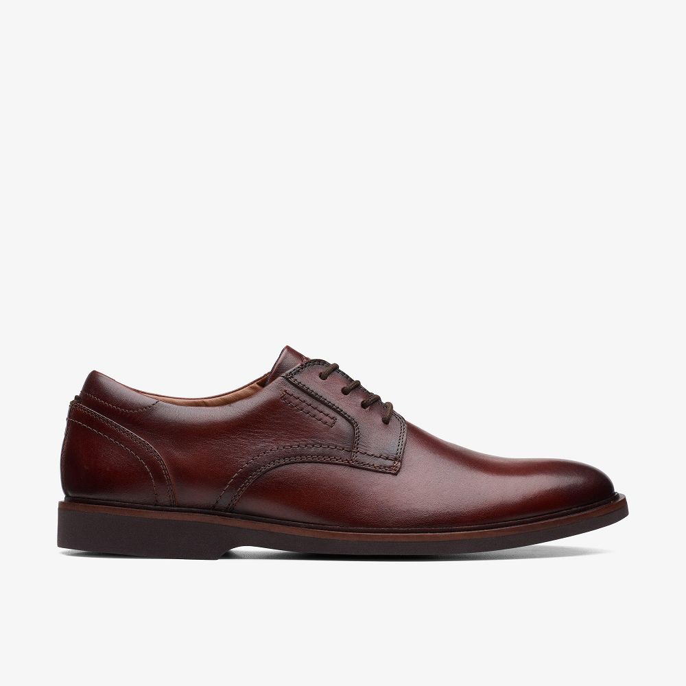 Brown Leather Clarks Malwood Lace Men Oxfords | 6738NZBHD