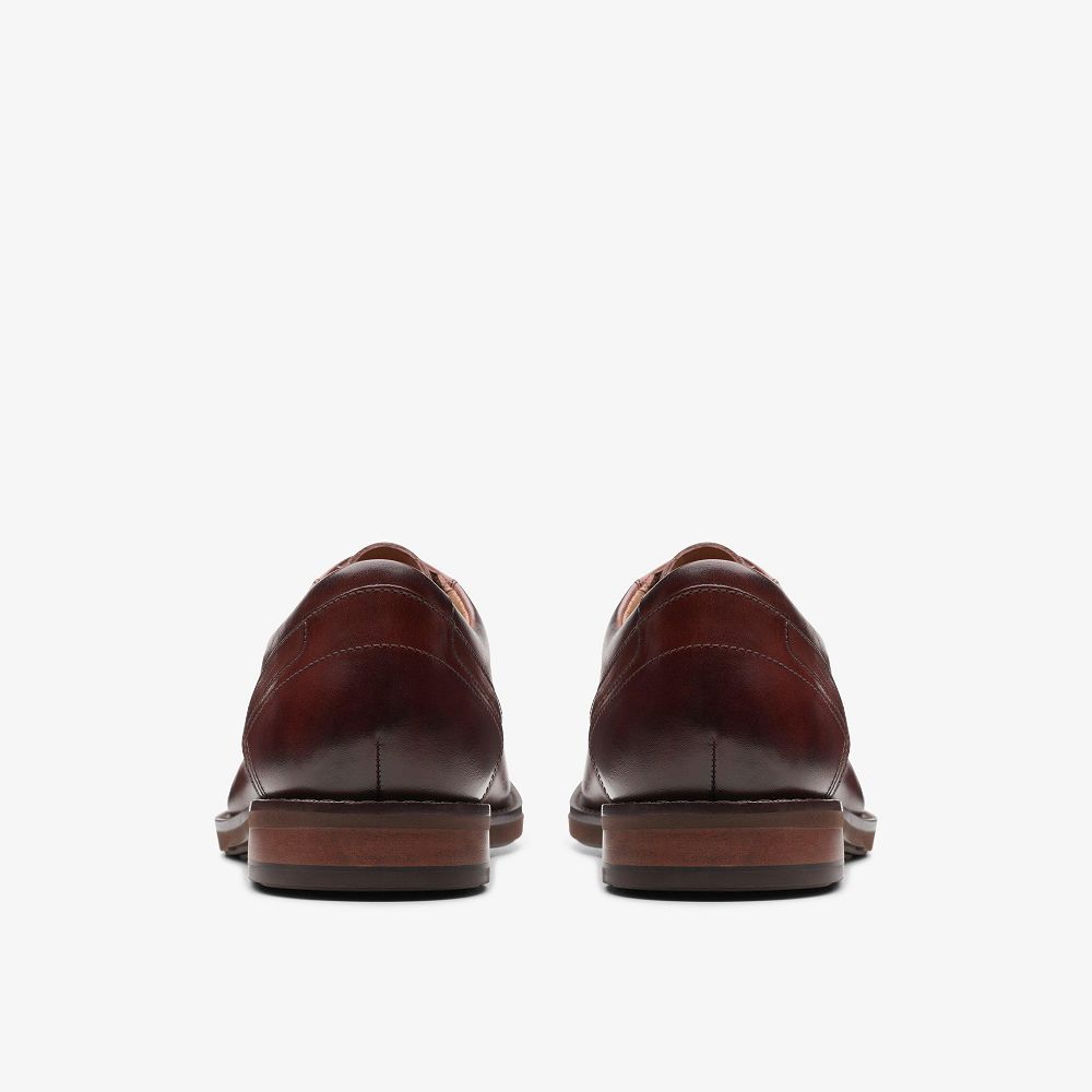 Brown Leather Clarks Un Hugh Lace Men Oxfords | 8412HYOEV