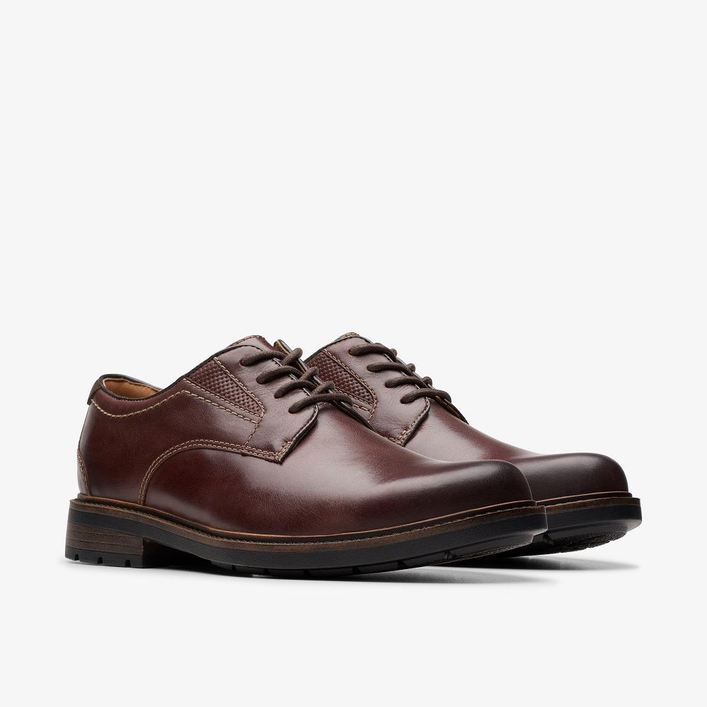 Brown Leather Clarks Un Shire Low Men Oxfords | 8246EDHWJ