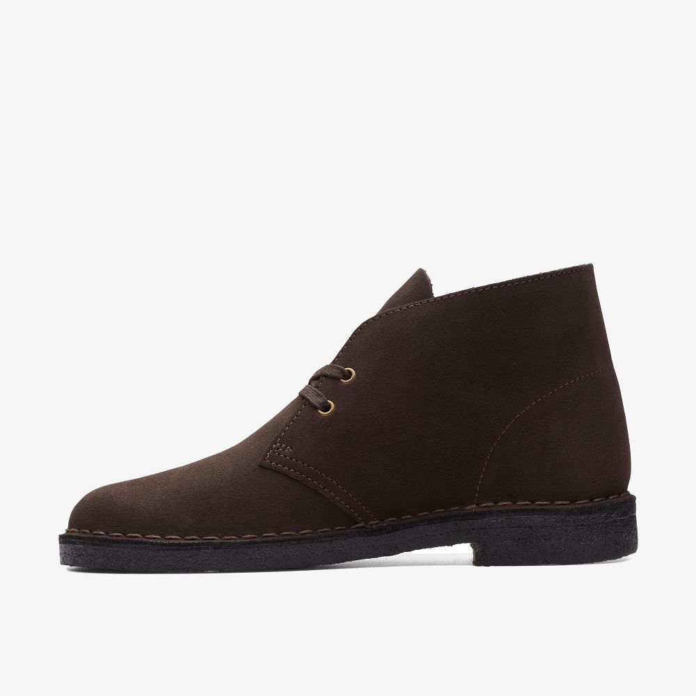 Brown Suede Clarks Desert Men Boots | 5129VXGBS