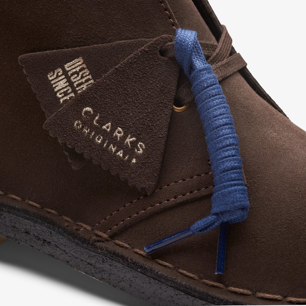 Brown Suede Clarks Desert Men Boots | 5129VXGBS