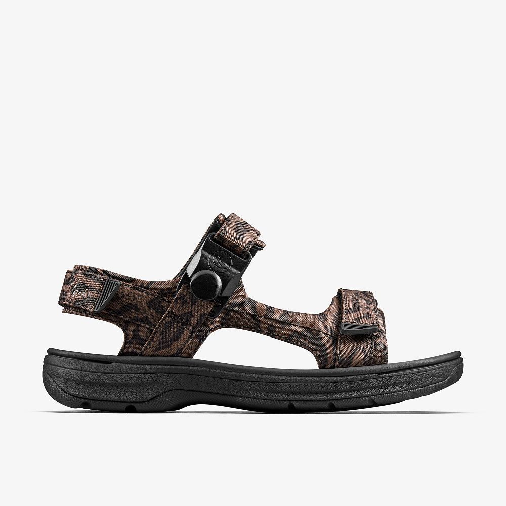 Brown Textile Clarks Martine Rose Mens Men Sandals | 1309WYXHK