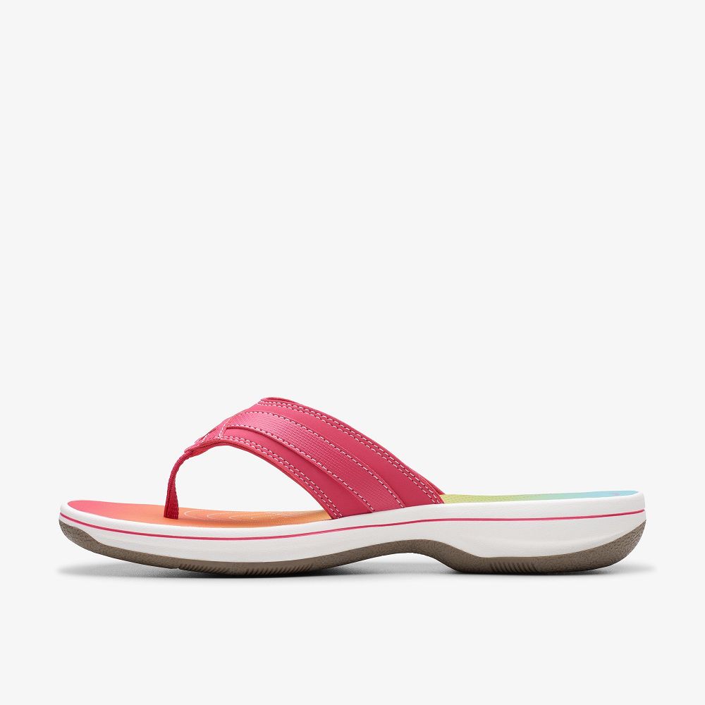 Brt Pink Ombre Clarks BREEZE SEA Women Sandals | 5418TPJME