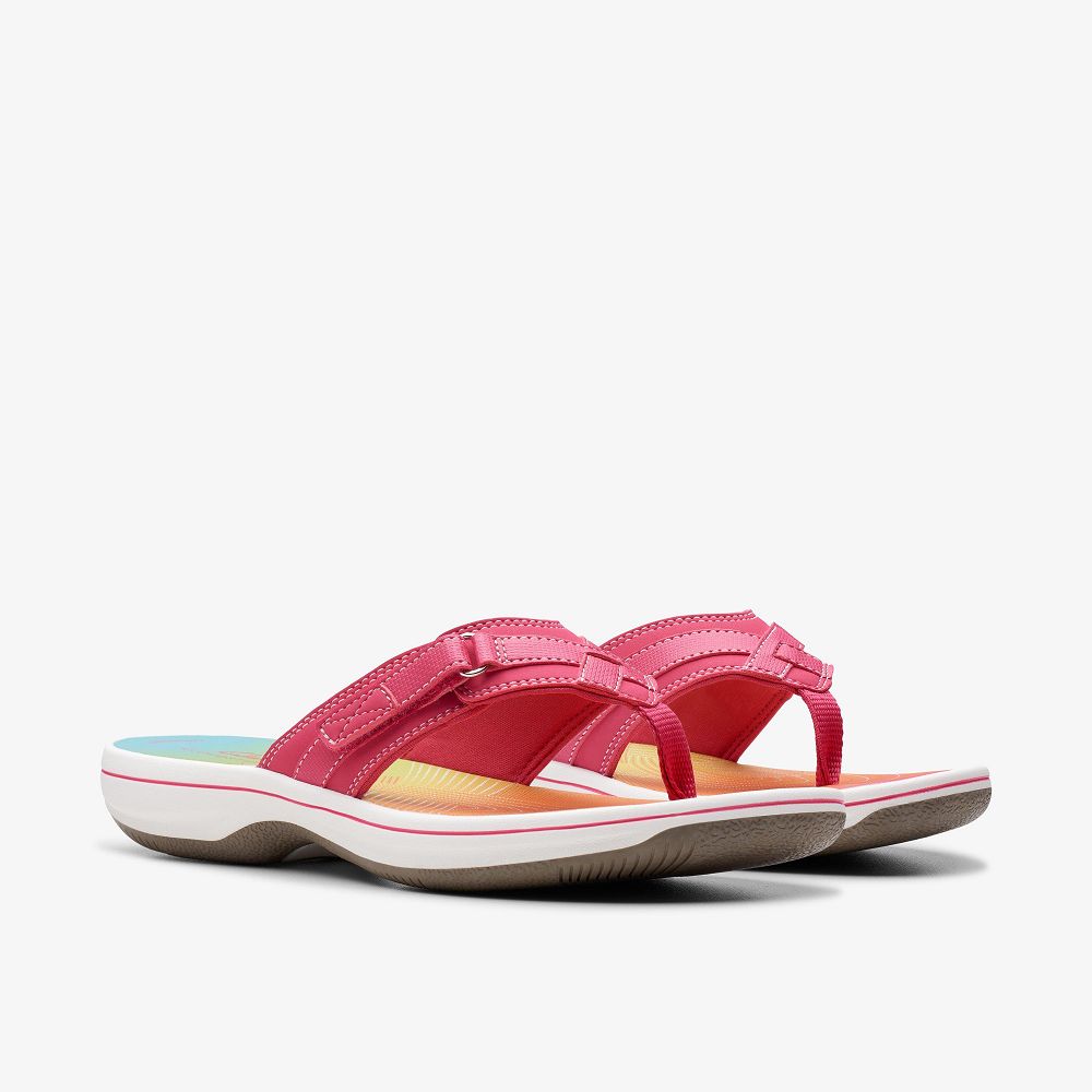 Brt Pink Ombre Clarks BREEZE SEA Women Sandals | 5418TPJME