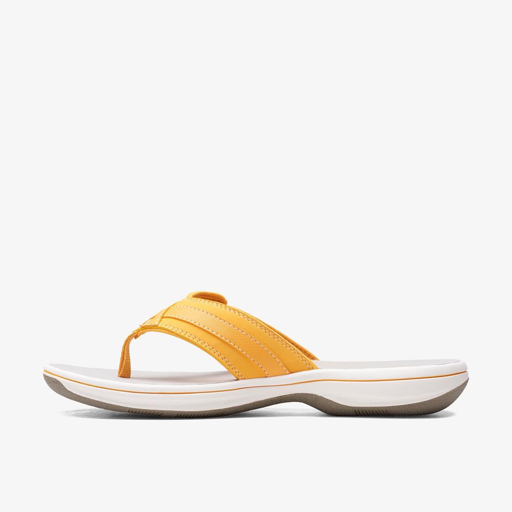 Burnt Yellow Clarks BREEZE SEA Women Sandals | 2901KMYHI