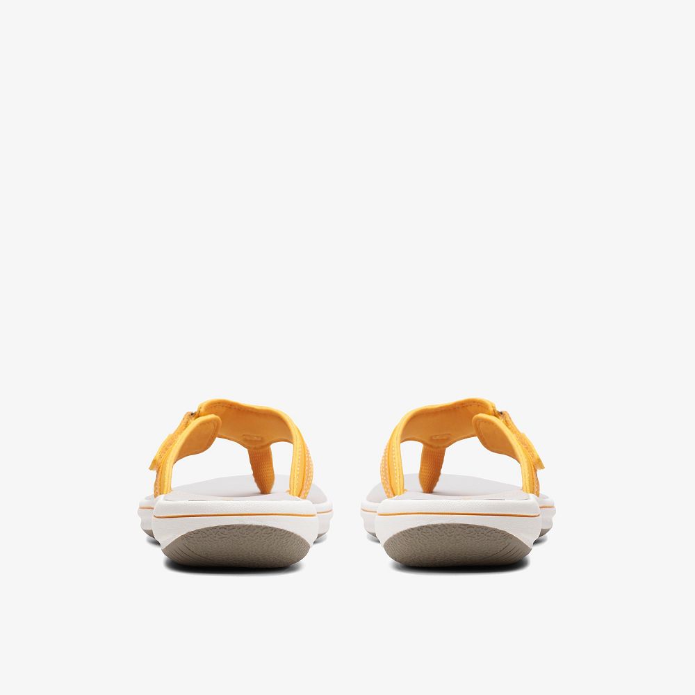 Burnt Yellow Clarks BREEZE SEA Women Sandals | 2901KMYHI