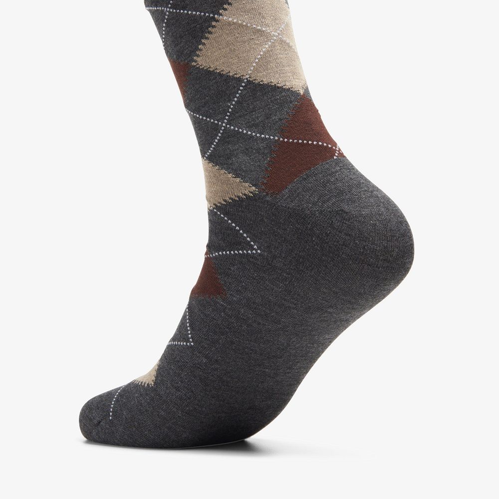 Charcoal Clarks Mens Argyle Men Socks | 5028IQYTO