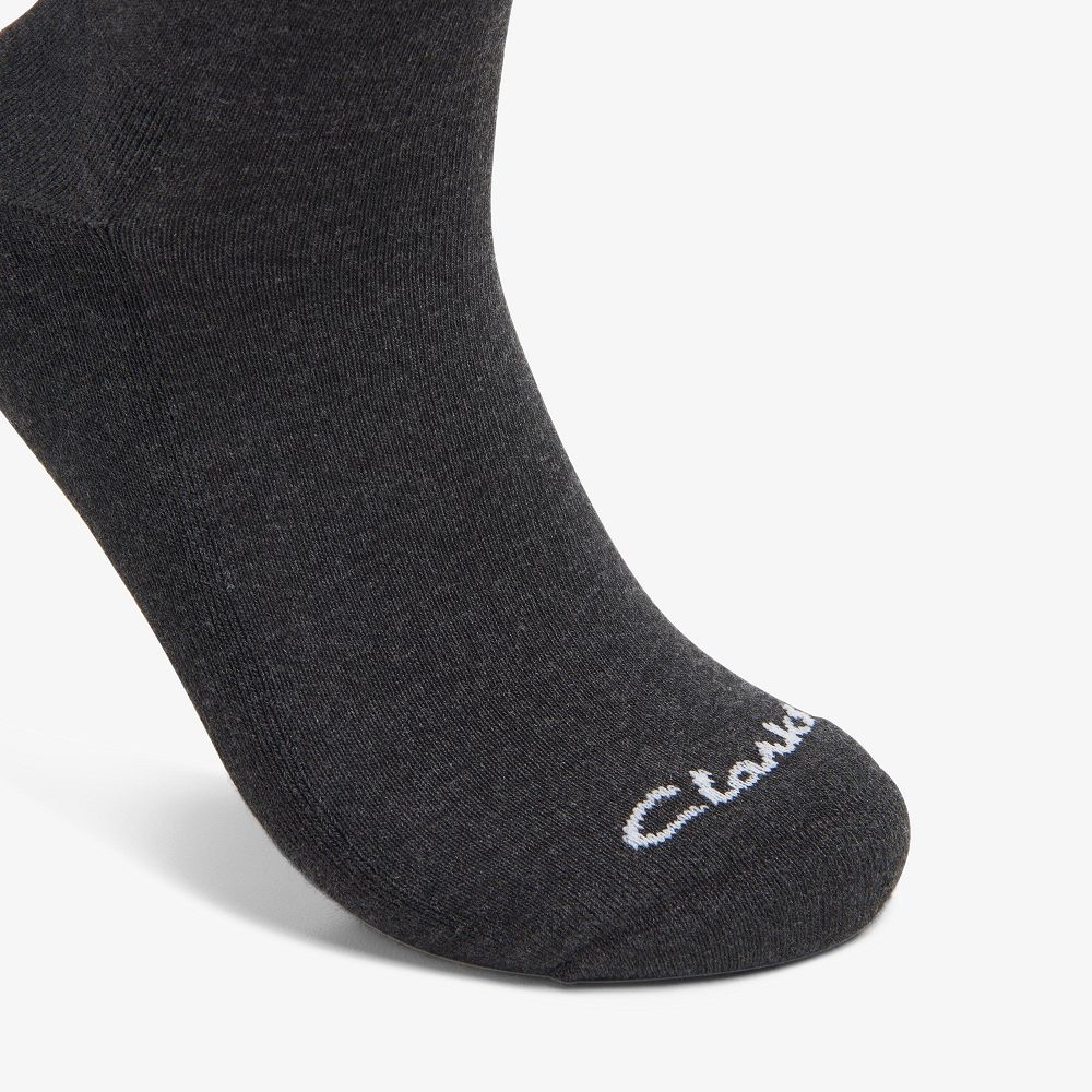 Charcoal Clarks Solid Crew Men Socks | 6908PMZSQ