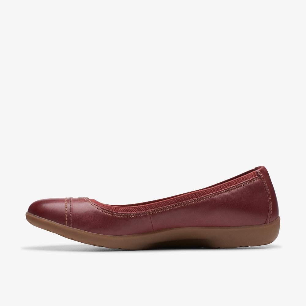 Chestnut Leather Clarks Meadow Opal Women Ballet Flats | 6359MFDWJ