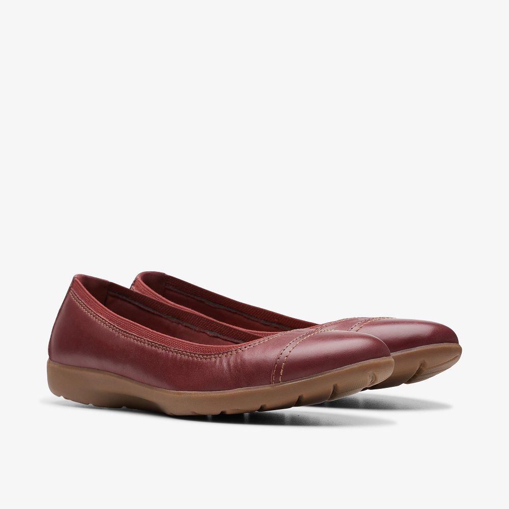 Chestnut Leather Clarks Meadow Opal Women Ballet Flats | 6359MFDWJ